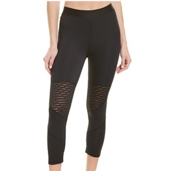 ALALA Black Capri Legging with Sheer Insets M - Picture 1 of 13